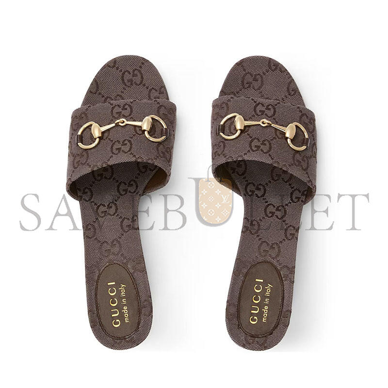 GUCCI WOMEN'S SLIDE SANDAL WITH HORSEBIT 854882 GUCCI WOMEN'S SLIDE SANDAL WITH HORSEBIT 854882